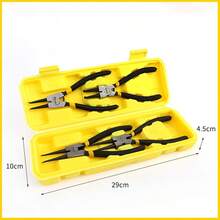 4件套卡簧钳套装，重型卡簧钳套装，挡圈拆卸钳，用于拆卸卡簧，直口和弯口锁定钳套装，带收纳盒