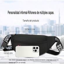 YQQ Mini Bolso Cruzado En El PechoCintura Pack Bolso de Paquete con Tela Impermeable de Amplia Capacidad Riñonera Hombre Adecuado Para Deportes Al Aire Libre Correr Y Viajar2179 - Color1 - Ver 2