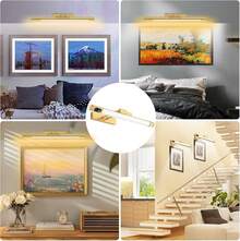 Luces de Imagen, 35 cm/14 pulgada con 64LEDs Inalámbrica y Recargable, 3 Colors de Iluminación 3500K-6500K Regulable y Temporizador con Mando a Distancia, Lámpara para Pantalla, Pared, Obra de Arte - 1 - Ver 3