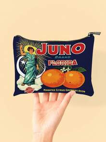 1PC Vintage Florida Food Signs 1-Juno Brand Cosmetic Bag |Makeup Bag Makeup Bag Cosmetic Bag,Portable Cosmetic Lipstick Bag,Travel Essential, For Girl Gift Cosmetic Bag Zipper Pouch Bags - Multicolor - View 4