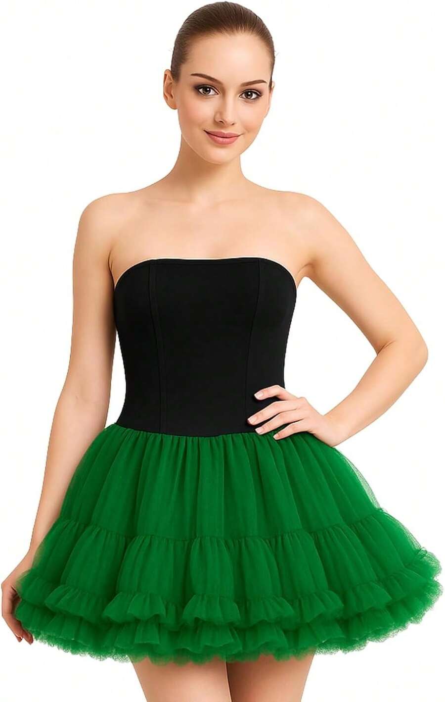Fluffy Christmas Tutu Skirt For Women – Adjustable Waist, Puffy Tulle Mini Skirt For Holiday Costumes & Parties,35624056 - Lime Green - View 1