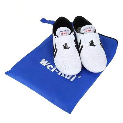 Zapatos Taekwondo Zapatillas De Hombre, Martial Arts Sneaker Sport Boxing Karate Kung fu Taichi ShoesLightweight Shoes Women Men Adult with Blue Storage Bag37 Size Suitable 225mm Foot Length