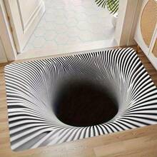 1pc Doormat 3D Effect Optical Illusion Flannel Floor Mat-2D Black Hole Funny Doormat-Doormat, Rubber Non-Slip Carpet-Suitable For Front Door Entrance Bedroom Corridor Dining Room Bathroom, Office Farmhouse Home Decoration - 1 cái - Xem 9