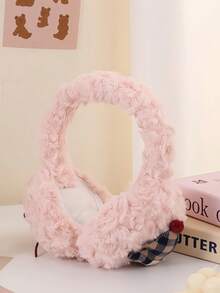 Căști drăguțe din lână de miel cu fundă pentru studenți - Încălzitoare pentru urechi în stil simplu, rezistente la vânt și calde, pentru iarnă și exterior - Vizualizare 2