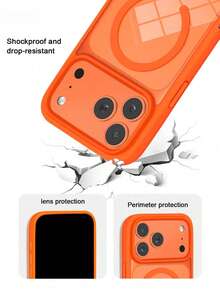 1个磁吸星空橙色亚克力+TPU边框二合一加厚亲肤高透明PC板手机壳，兼容无线充电，适用于 17/Apple Air/17 Pro/17 Pro Max/16 Pro Max/16/16 Pro/16 Plus/15/15 Pro Max/15 Pro/11/12/13/14 Pro Max/11 Pro/11 Pro Max/12 Pro Max/13 Pro Max/14 Pro Max/14 Pro Max - 橘色 - 查看 5