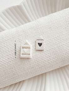 1/4件套，乡村小屋造型聚合物粘土切割器套装，波西米亚风格浮雕首饰模具，适用于耳环制作，加拿大制造粘土工艺工具 - 白色 - 查看 5