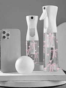 领结图案可重复灌装透明PET旅行喷雾瓶，多用途细雾喷雾瓶，适合旅行和商务出行，可用作卸妆喷雾、可重复使用的头发喷雾瓶、连续喷雾瓶，也可用于头发造型、清洁、植物喷雾和面部保湿。 - 彩色 - 查看 3