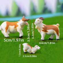 3PCS/4PCS Moss Sheep Figurines, Faux Farm Animal Micro Landscape Doll Set For DIY Garden Decoration, Desktop Ornaments, Pot Plants And Lunar New Year 2025 Festive Home Styling - Multicolor - View 2