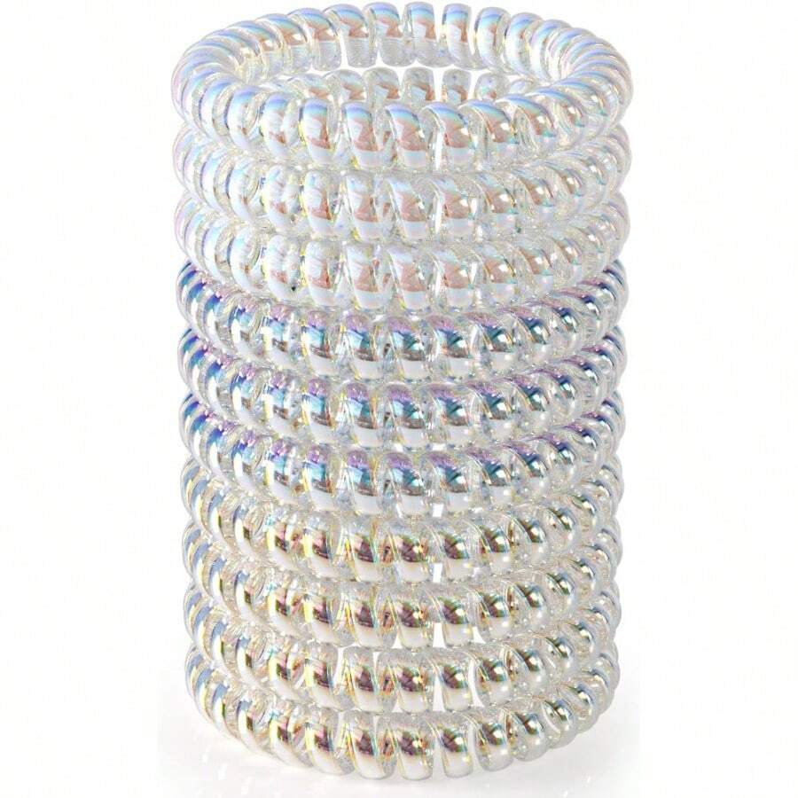 CZ JessLab Lazos en espiral para el pelo 10 unidades sin rastro lazos de plástico para el pelo soportes para coleta de caballo accesorio para el cabello sin daños para niñas mujeres y mujeres colores surtidos juego de 8 1149 - 8 - Ver 1