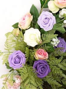 Flores artificiales Floroom, 7/12/17/22/27 tallos, rosas de espuma realistas en gris-rosa, con tallos, adecuadas para ramos de boda DIY, centros de mesa para despedida de soltera, arreglos florales, mesas de fiesta, decoración del hogar (empaque en bolsa de OPP, sin caja) - Morado - Ver 6