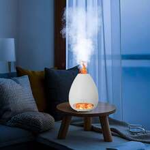 جهاز نشر الروائح بمصباح ملح الهيمالايا سعة 200 مل، جهاز نشر الروائح العلاجية المهدئة، مرطب الزيوت الأساسية، يخلق تجربة منزلية كمنتجع صحي، محمول وسهل الاستخدام - أبيض - مشاهدة 7