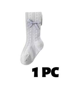 1pc Girls' Fashionable Thin Mesh Pantyhose, Spring/Summer Baby Infant Girls' White Leggings - Multicolor - View 23