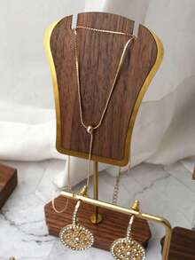 1 Giá Trưng Bày Trang Sức, Bằng Đồng & Gỗ, Dùng Để Trưng Bày Dây Chuyền, Bông Tai, Trang Sức, Phụ Kiện Trưng Bày Trang Sức, Chụp Ảnh Trang Sức, Trưng Bày Triển Lãm, Trang Trí Phòng - Nhiều màu - Xem 9