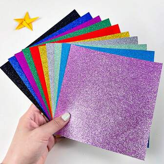 20 piezas/50 piezas/100 piezas 10 Colores 15 x 15 cm Papel Brillante y Papel Perlado de Alta Calidad, Papel Brillante Multicolor Ideal para Manualidades Escolares, Artesanía, Scrapbooking y Proyectos DIY.