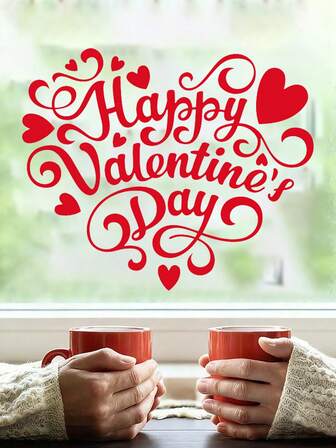 1 pieza Pegatinas de letras del Día de San Valentín, Pegatinas de ventana de amor, Pegatinas de vidrio estático, Adecuadas para bodas, Día de San Valentín, Restaurantes, Bares, Pegatinas para embalaje de regalos, Pegatinas para decoración del hogar