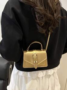 Bolso de mano mini de moda, bolso de hombro versátil y ligero de mujer - Dorado - Ver 5
