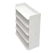 LIVINGANDHOME Living And Home 5-8 Tier Sturdy MDF Shoe Rack White Raised Guardrail Rounded Edges Vertical Storage Organizer For Home Entryway Bedroom Closet - White 62cm W X 26cm D X 72cm H - View 5