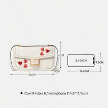Spade KD530250 Heart Patch Leather Medium Tote Shoulder Bag, An Ideal Holiday Gift, Classic & Fashionable, Casual & Commute Versatile, Perfect For Daily Use - White - View 5