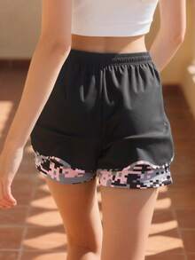Women's Summer Outdoor Casual 2 In 1 Shorts, Versatile For Various Outfits - Black - View 5