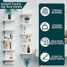 Multi-Layer Wall Mounted Home Storage & Decor Shelves, Modern Living Room Display Rack, Toy & Book Storage Organizer Shelves, Wooden Storage Rack, Hanging Toy Display Rack, Cosmetic Display Rack - Multicolor - View 2