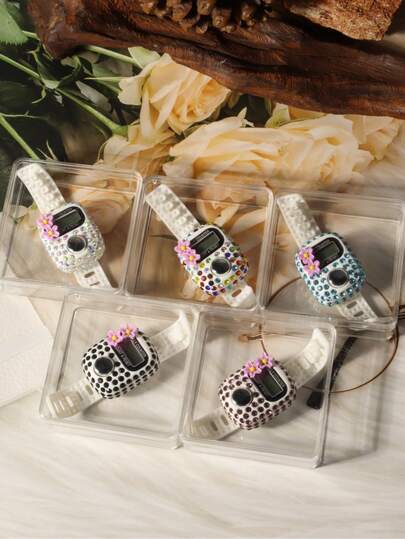 1pc/6pcs/8pcs/12pcs Spring Blessing, Enamel Floral Prayer Counter Muslim Worship Tally Tool
