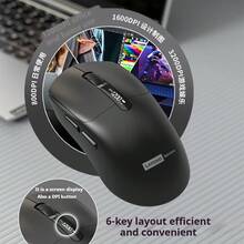 Lenovo Chuột không dây  N04S: Kết nối chế độ kép 2.4G + Bluetooth, bố cục 6 nút, điều chỉnh DPI 4 mức, bộ thu USB, tương thích với nhiều thiết bị, chế độ ngủ thông minh, tương thích với nhiều hệ thống khác nhau, giúp công việc văn phòng hiệu quả hơn. - màu đen - Xem 9