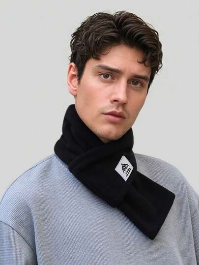 1pc Fleece Neck Warmer Scarf For Men, Warm Neck Gaiter For Winter, Suitable For Skiing, Cycling, Versatile