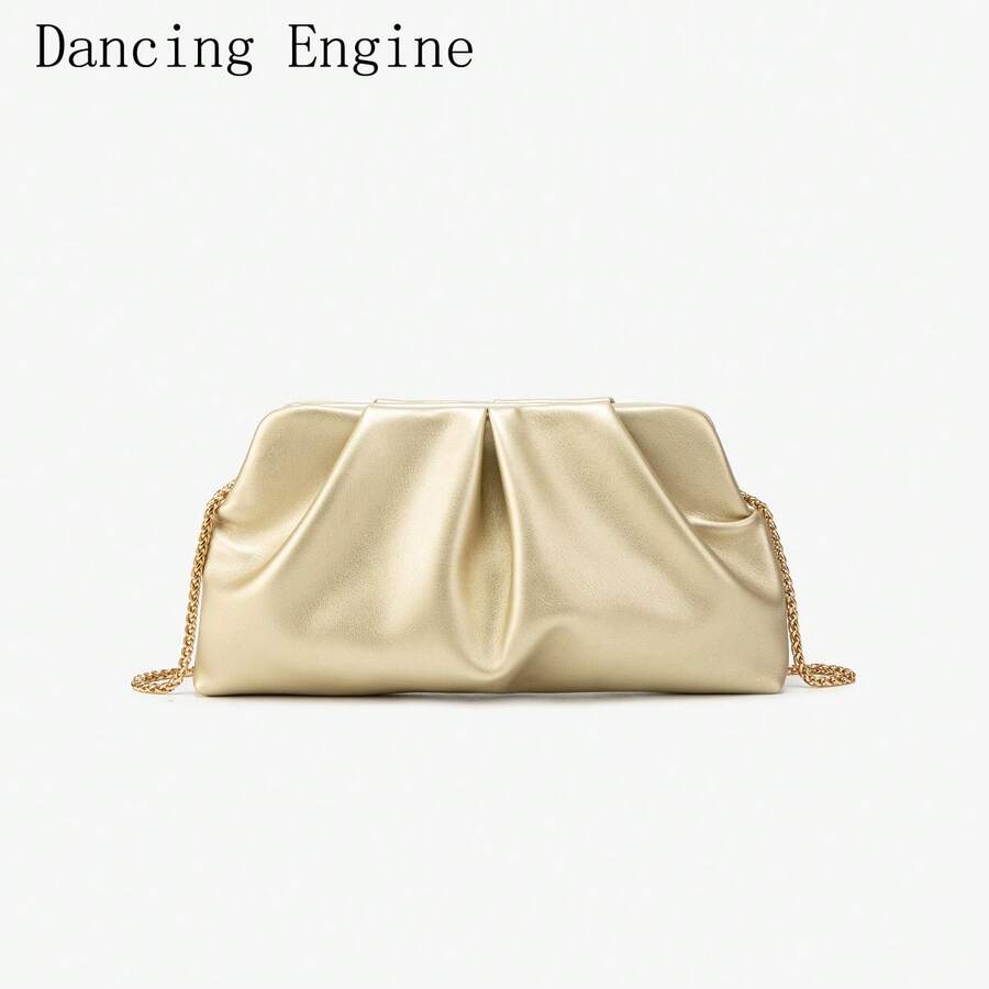 Dancing Engine Purses And Handbag Luxury Designer Shoulder Bags Pu Leather Evening Clutch Bag Purse Women's Bag - Vàng - Xem 1