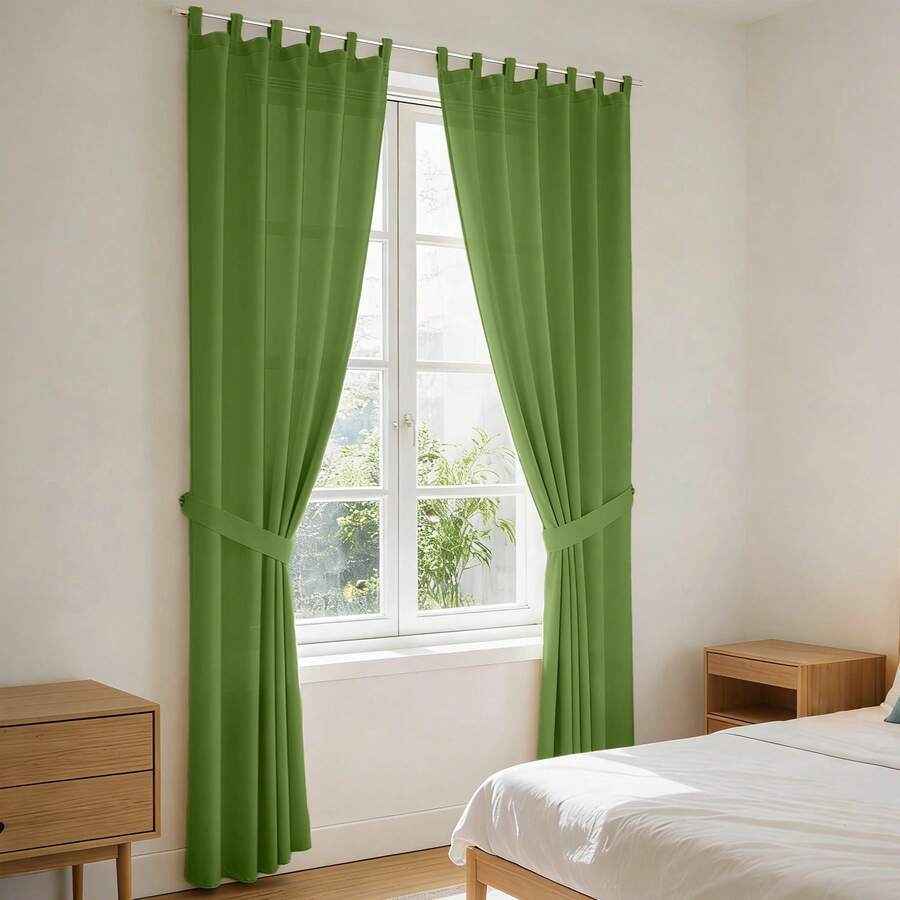 Farfallarossa Plain Colored Plain Weave Semi-Blackout Curtain (1 Piece), Size 140x260CM, Is The Ideal Choice For Those Seeking A Perfect Balance Between Style And Practicality In Home Decor. - Dark Green - View 1