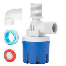 1 Juego – Válvula de Flotador Automática Mini para Control de Nivel de Agua, Rosca BSP Adaptable a NPT, Operación sin Electricidad, Cuerpo de Nylon y Tornillos Inoxidables, Presión 10–150 psi, con Filtro Antibloqueo, Ideal para Tanques, Depósitos, Estanques, Fuentes y Bebederos de Animales - Azul y blanco - Ver 1