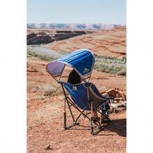 YQQ GCI - Mecedora Plegable para Exteriores con Parasol2179 - Azul Real - Ver 2