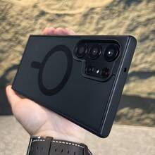 Magsafe磁吸无线充电保护壳，兼容Galaxy A07 A17 S25 FE S24 S23 S22 S21 Ultra Plus A16 A56 A36 A55 A35，磨砂防震透明硬质后盖 - 黑色 - 查看 12