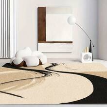 1pc Modern Ink Style Curved Art Pattern Carpet.The Velvet Fabric Weighs About 850 Grams, And The Thickness Is About 0.6cm. Carpet-Wear-Resistant/Non-Slip/Easy To Clean.A Variety Of Sizes Are Available.Suitable For Kitchen/Living Room/Dining Room/Bedroom/Balcony/Bathroom/Study And Other Scenes.It Is The Perfect Choice For Home Decoration.