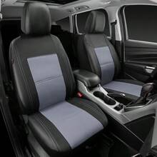 Skyline PU Leather CAR SEAT Covers Airbag Compatible Split Rear Bench - Universal Fit For Cars SUV Vehicles Full Set Black And Beige