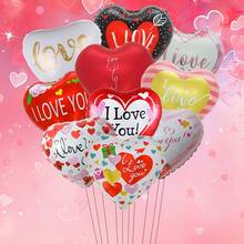 10个18英寸情人节西班牙心形铝箔气球，印有“我爱你”字样，适用于婚礼、情人节装饰 - 彩色 - 查看 4