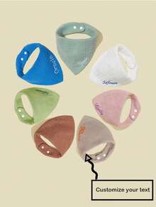 1pc Custom Printed Baby Drool Bib, Soft & Comfortable, Breathable