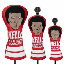 1 pieza Funda personalizada y creativa para cabeza de palo de golf, protector universal bordado de PU para eje de golf - Rojo - Ver 1