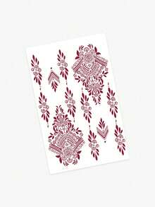 1 miếng dán hình xăm, tặng kèm hình xăm hoa henna tạm thời, chống thấm nước, chống mồ hôi, không phản chiếu, chất liệu PVC, dùng một lần, phù hợp cho những người yêu thích thời trang sử dụng hàng ngày. - Đỏ - Xem 4