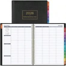 2026 Appointment Book, Daily And Hourly Planner, 2026 January 2026 - December 2026, 9 X 11 Inch Weekly Planner, 2026 Appointment Book, 15-Minute Intervals, Flexible Green Cover - 8"x10"+2025 Planner/Book - Black - View 3