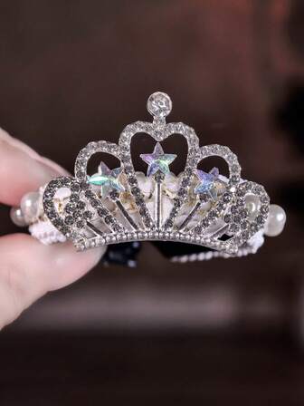 1 st barnkronhårband, prinsesshåraccessoarer för flickor, knutverktyg, hårspännen till hästsvans