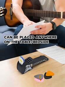 3D Printed Guitar Pick Holder Guitar-Shaped Guitar For Picks Storage Display Can Hold 8 Guitar Picks Pick Display Holder Portable Pick Storage Box For Guitar Players Music Enthusiasts Musical Decorations Guitar Stuff Guitar Accessories - Multicolor - View 3