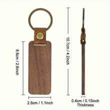 Customized Engraved Wooden Keychain With Faux Leather Strap, Personalized Laser Engraved Gift For Anniversary, Graduation, Father's Day And Special Occasions | Handmade Durable Wooden Metal Ring | Unique Men's Commemorative Gift, Occasion Gift | Casual Style Keychain | Metal Ring Accessory - Multicolor - View 7