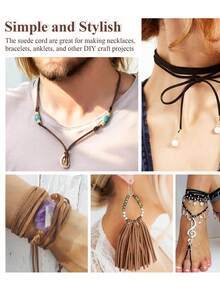 1Roll 1791in Floral Deerskin Velvet Chenille String Jewelry Leather Strap Flower Gift Box Decorative Bouquet Ribbon Handmade Diy Necklace, Bracelet Strap Jewelry Making Handmade Craft Supplies -Beading Cords & Threads - 1791inch - View 4