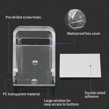 2pcs/1pc Transparent Acrylic Doorbell Cover, Waterproof, Fits Most Wireless Doorbells, No Battery Needed, Waterproof Doorbell Cover, Transparent Weatherproof Wireless Doorbell Protector, Transparent Rain-Proof Doorbell Cover, Battery-Free - Multicolor - View 9