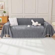 Funda de Sofá Chenille de Doble Cara Funda Reversible Chenille Mejorada Washable Anti-Slip Multifuncional Sofa Cover para Mascotas All Seasons Gris Oscuro 180X230cm/70.8X90.6in - Grisoscuro - Ver 6