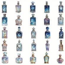 1pc/10pcs/50pcs Vintage Magic Moon Bottle 2D Transparent PET Stickers, Positive Quotes, Suitable For Scrapbooking, Diaries, Water Bottles, Laptops, Phones, Decorations For Weddings, Easter, Carnival, Valentine's Day, Office, Room, Walls, Posters, Back To School, Round Stickers, Tile Stickers, Sticker Book - Multicolor - View 8