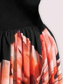 Women's Floral Patchwork Print Bohemian Casual Beach Holiday Dress