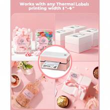 Marklife D200 4x6 Inch Wireless Label Printer, Bluetooth Thermal Express Label Printer, Suitable For Package Delivery And Small-Medium Enterprises, Can Print Customized Designs, Logistics Waybills And Clothing Labels, Compatible With Android, IOS And Windows, Comes With 20 Sheets Of Printing Paper. - UK Plug(220-240V) - View 7