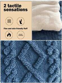 Extra Thick Taffy Fleece Comforter - Ultra Soft Plush Winter Quilt, Twin/Queen/King, Gray & Blue, Machine Washable - Màu xanh lam - Xem 2
