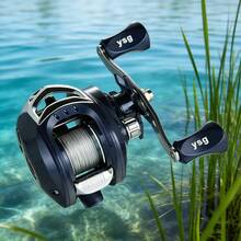Metal Scrolls 7.1:1 High Speed Fishing Reel Right Hand Baitcasting Reel Brake System 8kg Drag Wheel Bait Casting